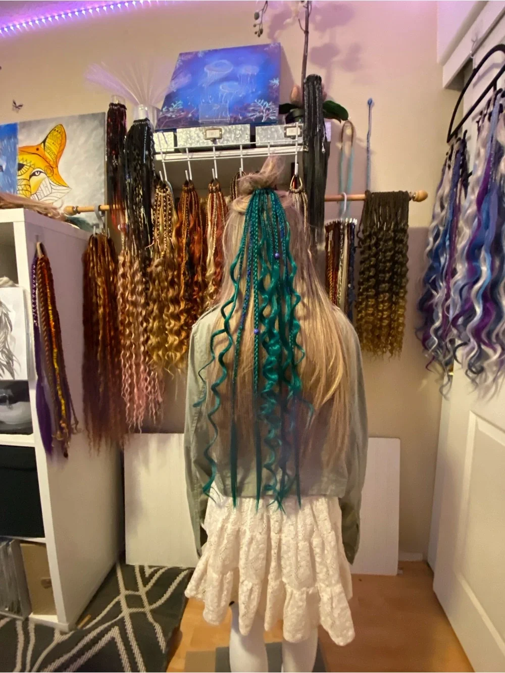 Teal Hair Extension Braids - Women Hair Accessory